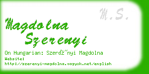 magdolna szerenyi business card